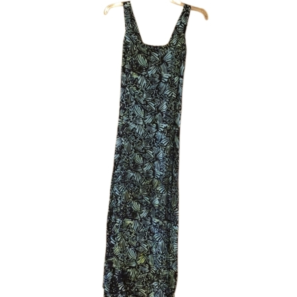 Endeavour Black and‎ Green Tropical Patterned Sleeveless Dress Size XS